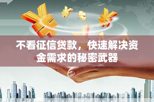 威远不看征信贷款，快速解决资金需求的秘密武器