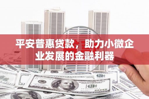 威远平安普惠贷款，助力小微企业发展的金融利器