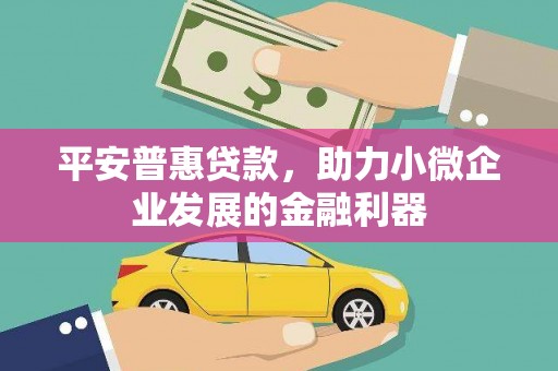 威远平安普惠贷款，助力小微企业发展的金融利器
